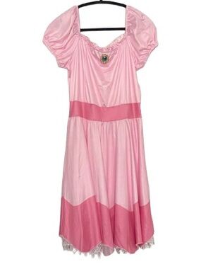 For G & PL Halloween Dress Pink Princess Costume Puff Sleeve Midi Women's Size M